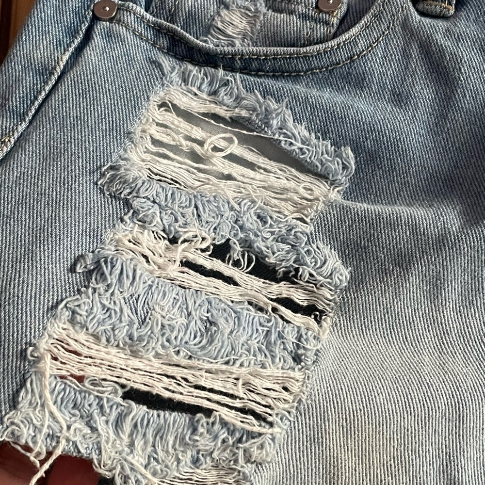 Denim Distressed Shorts - Picture 6 of 10